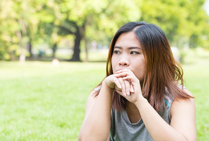 Myths about suicide: Women sat in park thinking about suicide